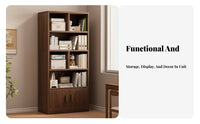 particle-resistantresistant Design Floor-Standing shelving unit with Doors Large Capacity Tall shelving unit with Cabinet Space-Saving Display Case Easy Assembly for Book Lovers, Collectors, Homeowners, Living Room, Study, Bedroom