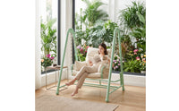 Cushioned Hanging Swing Chair with Stand Stable Hanging Egg Chair with Stand Heavy-Duty Furniture Sturdy for Adults, Patio, Balcony, Backyard, Bedroom