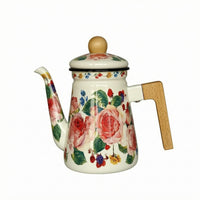 Glossy Finish Enamel Stovetop Kettle Long Spout Decorative Tea Pot Side Handle Enamel Kettle Induction Safe