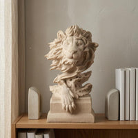 Abstract Lion Statue Layered Mane Lion Figurine Regal Look Home Decor for Bookshelf