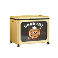 Large Capacity Collapsible Wheeled Storage Box With Wheels Wheeled Folding Storage Box Multi-Functional Home Organizer Strong Load-Bearing for Homeowners, Apartment Dwellers, Living Room, Bedroom, Garage, Car Trunk