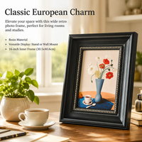 letter size Photo Frame, 30x40 Picture Frame Carbon Crystal Black, European Retro Vintage Wall Mounted & Freestanding Art Display