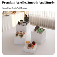 High Clarity Wedding Cake Stand Modern Design Acrylic Round Display Pillar Easy to Clean Clear Cylinder Pedestal Long-Lasting for Caterers, Bakers, Retailers, Birthday Parties, Baby Showers, Photo Shoots, Home Decor