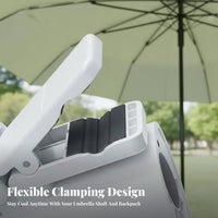 Portable Mini Umbrella Fan Quiet Operation Attach-on Fan Lightweight for Travelers, Commuters, Hot Environments, Commute, Camping