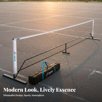 Easy Setup Portable Tennis Net Adjustable Height Folding Badminton Net Weather Resistant Outdoor Sport Equipment Locking Casters for Children, Beginners, Training, Backyard, Park