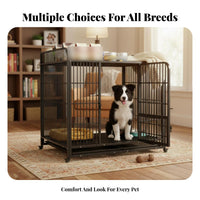 Easy to Clean Dog enclosure with Toilet reliable-lock Pet Crate sturdy Duty pet Enclosure Removable Divider for New Puppy Owners, Kennel professionals, Indoors, Living Room, Breeding Facility, Grooming Salon