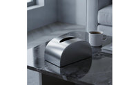 Desktop Tissue Box Semicircular Stainless Steel Tissue Box Sleek Dispenser for Coffee Table