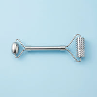 Face Massage Stainless Steel, Metal Facial Lifting with Design, Manual Skincare Roller Set with Velvet Pouch Handheld