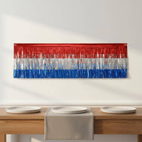 Easy to Hang Red White Blue Streamer Lightweight Patriotic Fringe Garland Picture Backdrop Ready for Independence Day, Independence Day
