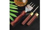 2 Pieces Sturdy Three Prong Ice Pick Ergonomic Grip 3 Prong Ice Pick for Bartenders