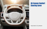 Cartoon Steering Wheel Cover, Full Leather, Non-Slip, Universal Fit, Cute Design, All-Season Use