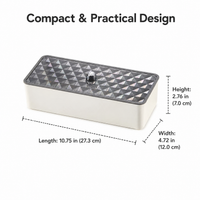 Cutlery Storage Box, Utensil Holder Box with Lid, Modern Minimalist Chopstick Container for Kitchen & Dining, Drainage Feature