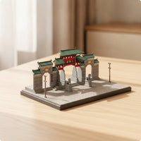 Miniature Temple Entrance 1:64 Scale Temple Model Detailed Scenic Model with Base for Collectors