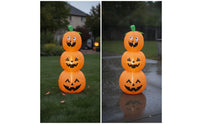 Inflatable Pumpkin Stack Freestanding Jack-O'-Lantern Yard Decoration Pumpkin Stack Eye-Catching Stacked Pumpkins Lightweight