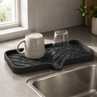 Silicone Draining Mat Drainage Notch Home Accessory Raised Rim