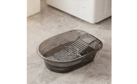Transparent Wash Basin with Scrubbing Board Rigid Laundry Basin with Washboard Low-Height Washbasin Long-Lasting for Students, Dorm, Apartment, Balcony