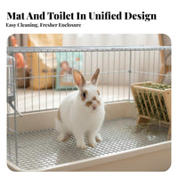 FootComfortable mesh floor small animal Toilet Tray with Grate Keeps paws Dry Grated Restroom Box Easy to Clean Potty instructor sprayresistant for Chinchilla Owners, Indoor, Indoors, Home, Room Corner
