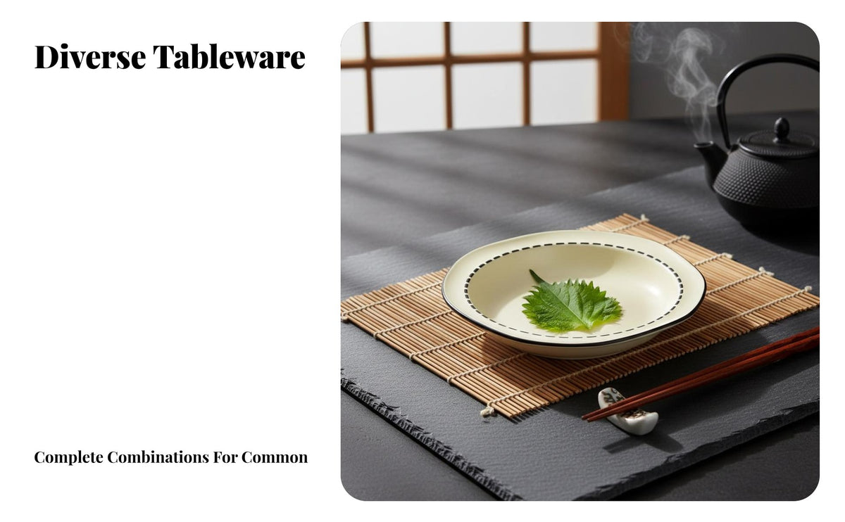 Ceramic Dinnerware Set, High Aesthetic Bowls Plates Chopsticks, Underglaze Color, Minimalist Japanese Tableware
