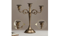 Elegant Three-Arm Candelabra Vintage-Inspired Candelabra with Three Arms Luxurious Candlestick Holder Stable for Event Planners, Brides