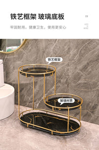 Bathroom Storage Rack Light Luxury Iron Multi-layer Organizer