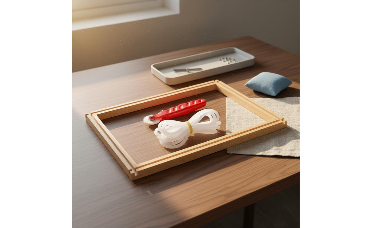 Beech Wood Embroidery Hoop Stand Desktop Beech Embroidery Stand Grooved Rectangular Wood Stitch Frame for Beginners, Home