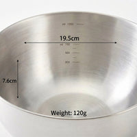Stainless Steel Bowl with Measurement Markings, Brushed Surface Mixing Bowl, Salad Bowl and Cooking Bowl for Kitchen Use