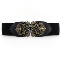 Decorative Wide Elastic Belt Easy to Wear Elastic Waist Belt Fashion Vintage for Women, Dresses, Outerwear