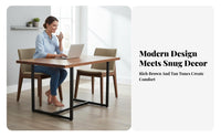 utilitarian aesthetic Rustic Metal Frame Table with Chairs adaptable Use Conference Table and Chair Bundle long-lasting Construction Dining Set Retro Design for Business Owners, Facility Managers, Meeting Space, Boardroom, Collaboration Area, Restaurant