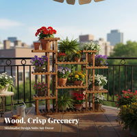 Floor-Standing Multi-Tier Plant Stand Sturdy and Long-Lasting Multi-Tier Flower Rack Space-Saving Indoor Furniture Strong Load-Bearing for Gardeners, Homeowners, Renters, Living Room, Balcony, Bedroom, Hallway