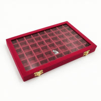 Jewelry Box with Glass Lid Segmented Display Tray Transparent for Vanity