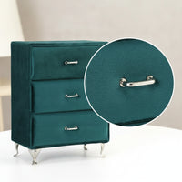 Jewelry Cabinet with Drawers Peacock Green Jewelry Storage Cabinet Soft-Lined Mini Dresser for Women, Teens