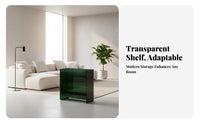 Space-Saving C-Shaped Acrylic Table Transparent Look Acrylic C-Table Minimalist Design Household Furniture Slides Under Sofa for Homeowners, Apartment Dwellers, Students, Small Spaces, Bedroom, Living Room, Home Office