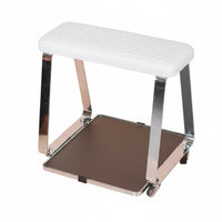 Storage Tray Mobile Pedicure Stool Easy to Clean Salon Foot Rest Bench Space Saving Nail Technician Foot Rest 360° Wheels for Spa