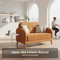 Simple Design Upholstered Loveseat Modern Aesthetic Upholstered Two-Seater Button-Tufted Backrest Restaurant Seating Comfortable for Interior Designers, Business Owners, Guests, Coffee Shop, Lounge Area, Waiting Room, Office