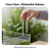 Glass Lily Pipe Improves Water Circulation Aquarium Inflow Pipe Crystal Clear Canister Strainer Tube for Planted Tanks, Freshwater Aquariums