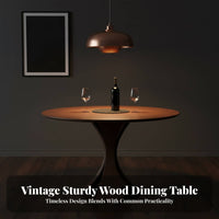 Minimalist Design Round Dinner Table Sturdy and Stable Round Tripod Table mid-centuryera Modern & aesthetic Dining Furniture Sculptural Base for Families, homeowners, Hosts, Small Apartments, Kitchen, Social Gatherings, Living Room