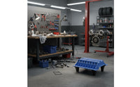 Parts Organizing Stand with Legs Slotted Engine Parts Organizer Molded for Mechanics, Workbench