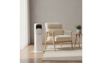 Two-Modefunction Evaporative Air Cooler Floor-Standing Portable Heater and Cooler Space-Saving Vertical Fan with Heater for Living Room, Bedroom, Small Areas