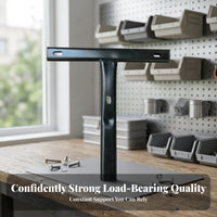 Oblong Holes T-Shaped Chair Back Rod Rounded Ends Office Chair Back Rod Metal T-Shaped Bar Steel Bar Black