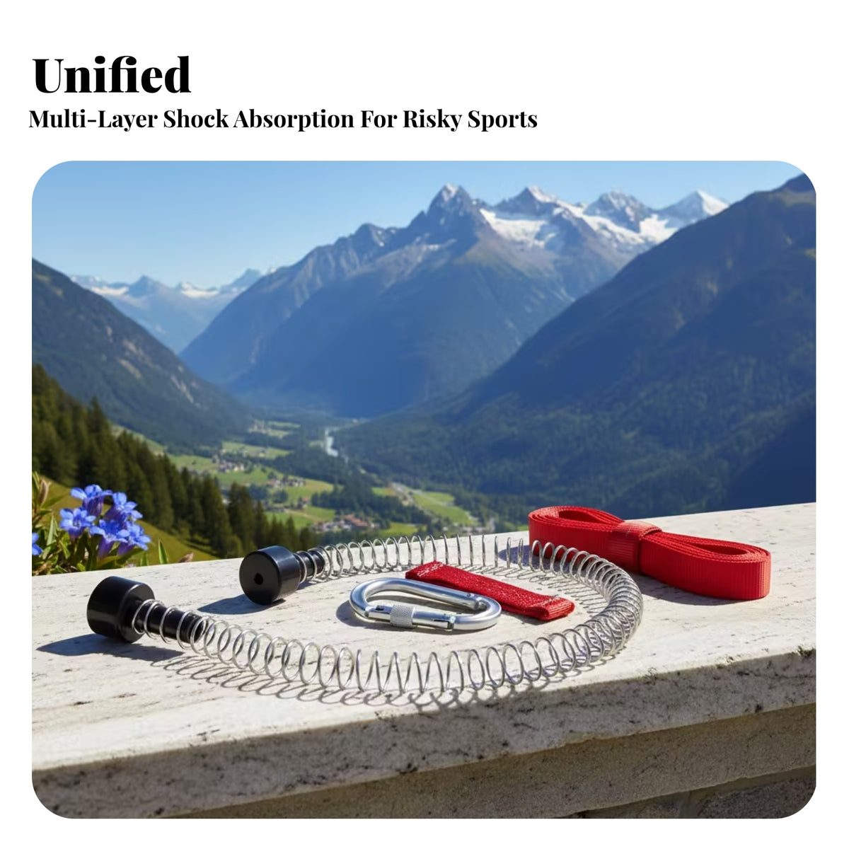 Black End Fittings Zipline Safety Spring Coiled Metal Aerial Cable Brake Spring Overhead