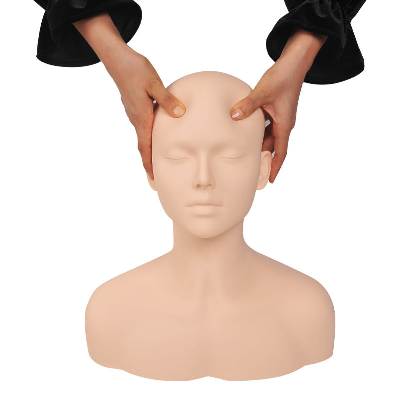 PVC Mannequin Head with Silicone Massage Surface for Beauty Salon Training