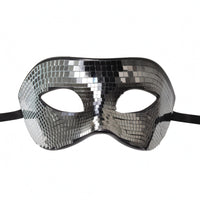 Cutout Eye Openings Mirror Mosaic Mask Reflective Disco Ball Mask Contoured Face Covering Elastic Strap