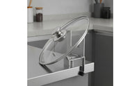 Anti-Slip Lid Holder with Silicone Pads Stable Stainless Steel Lid Rest Compact Organizer Handsunrestricted for Kitchen Countertop