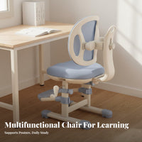 Sturdy Construction children's Homework Chair with Back Support Easy to Clean Height Adjustable Writing Chair for Primary School Students, Boys, Girls, Studying, Home, Bedroom, Playroom