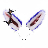 Cosplay Dark Bunny Ear Headband Dark Design Soft Rabbit Ears Handmade Rabbit Ear Headband Realistic Plush Texture for Cosplayers, Halloween