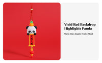 Good Fortune Symbol Chinese New Year Car Charm Easy to Hang Cartoon Panda Car Ornament for Drivers, Women, Office, Christmas Tree