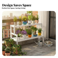 Long Single-Tier Planter Bench sillsill expander Plant Stand Floor-Standing Space-Saving for Home Decorators, Balcony, Sunroom