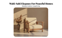 Wabi-Sabi Design Upholstered Accent Chair Modern design Single Sofa Minimalist Aesthetic Seating Furniture Exposed Frame for Guesthouse managers, Interior Designers, Balcony, Living Room, Lounge Area, perusing corner