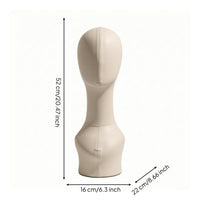Mannequin Head with Shoulders Leather-Covered Mannequin Bust with Shoulders Long-Neck for Hairpiece Makers, Boutique Counters