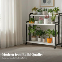 Indoor & Outdoor Use Multi-Tier Plant Stand Mobile with casters Multi-Tier Rolling Plant cart Freestanding Flower Pot Shelf Space-Saving for Gardeners, Apartment Dwellers, Homeowners, Balcony, Living Room, Garden, Corner